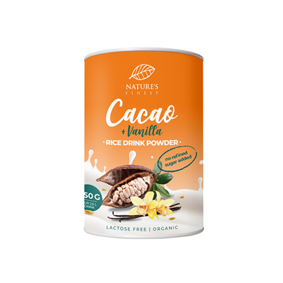 Rice Drink Powder Cacao + vanilla Bio 250g  (Veganská alternativa mléka / Rýžový prášek k přípravě BIO nápoje)