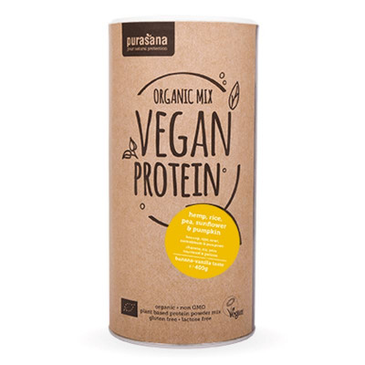 Vegan Protein MIX BIO 400g banán-vanilka (hrách