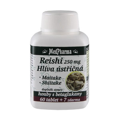 MedPharma Reishi 250 mg + hlíva ústřičná + maitake +...