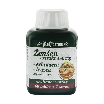 MedPharma Ženšen 350 mg + echinacea + leuzea 67 tablet