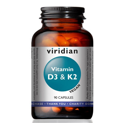 Viridian Nutrition Vitamin D3 and K2 90 kapslí