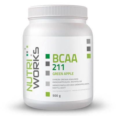 NutriWorks BCAA 2:1:1 500 g zelené jablko