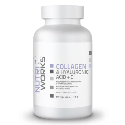 NutriWorks Collagen and Hyaluronic Acid + C 90 kapslí