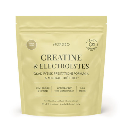 Nordbo Creatine and Electrolytes 250g lemon grass