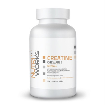 NutriWorks Creatine Chewable 120 žvýkacích tablet - pomeranč