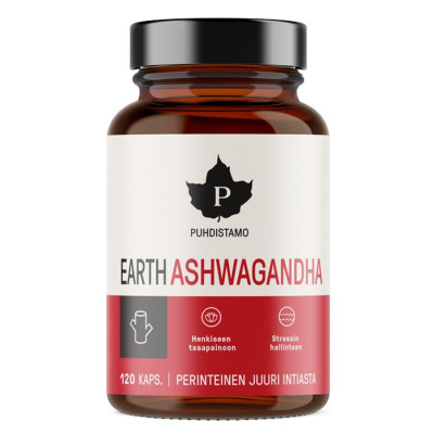 Puhdistamo Earth Ashwagandha BIO 120 kapslí SK