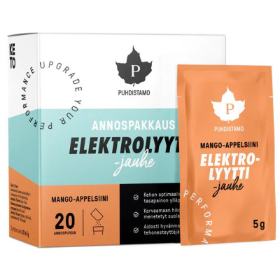 Puhdistamo Electrolyte Powder 20x5g mango orange