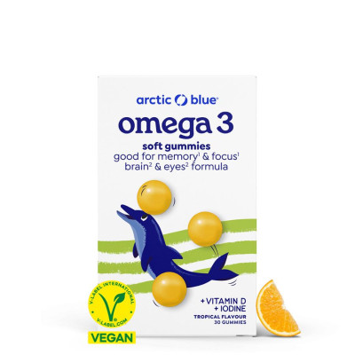 Arctic blue® Kids Vegan Omega 3 30 gummies (250mg DHA and...