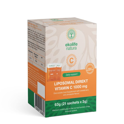 EKOLIFE NATURA Liposomal Direkt C 1000mg 21 sáčků ananas