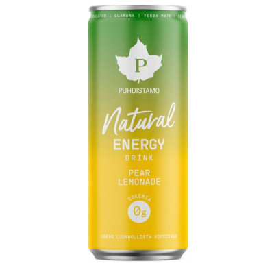 Puhdistamo Natural Energy Drink 330 ml pear lemonade