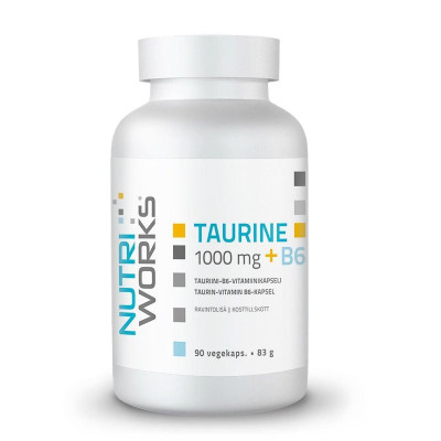 NutriWorks Taurine 1000 mg + B6 90 kapslí