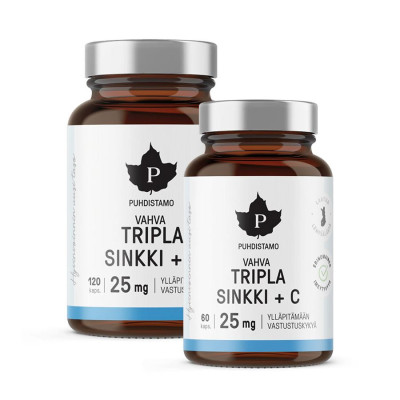 Puhdistamo Triple Zinc 25mg + Vitamin C 120 kapslí + 60...