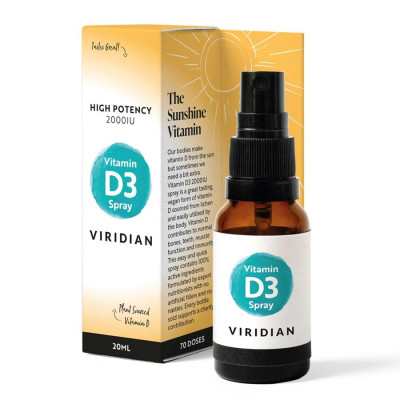 Viridian Nutrition Vitamin D3 2000IU Spray 20ml