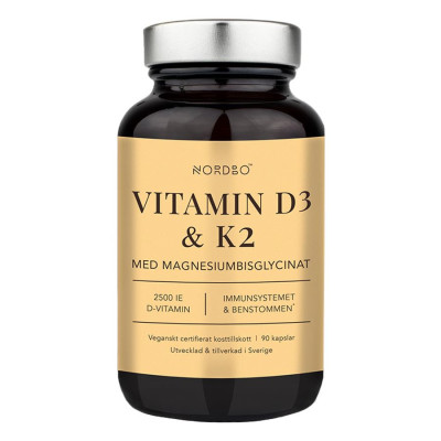 Nordbo Vitamin D3 2500IU a K2 50μg 90 kapslí