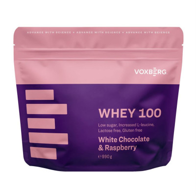 Voxberg Whey Protein 100 990g bílá čokoláda s malinou