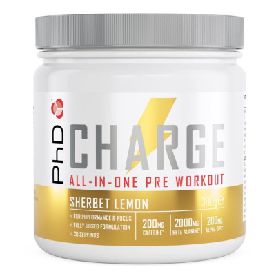 PhD Nutrition Charge Pre-Workout 300g sherbert lemon