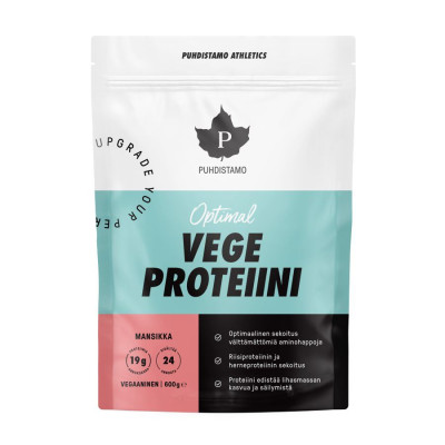 Puhdistamo Optimal Vegan Protein 600 g jahoda