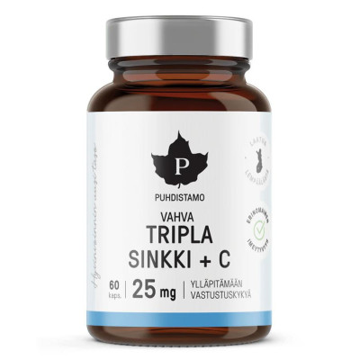 Puhdistamo Triple Zinc 25mg + Vitamin C 60 kapslí (Zinek...