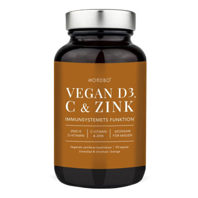 Nordbo Vegan D3, C and Zinek 90 kapslí SK